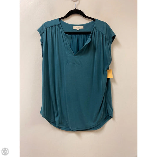 Top Sleeveless By Loft In Teal, Size: L