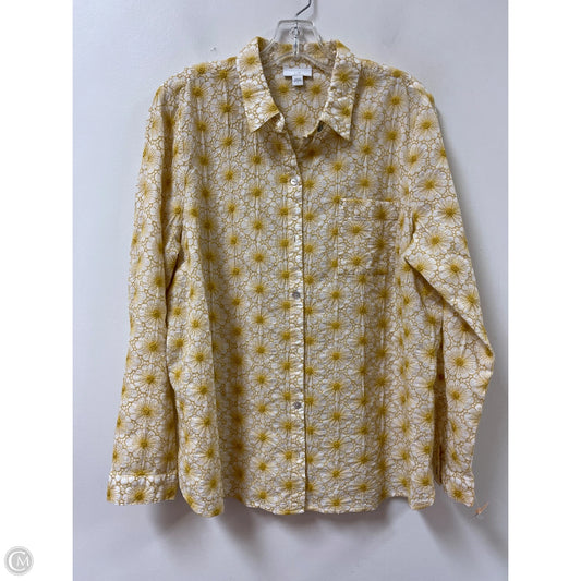 Blouse Long Sleeve By J. Jill In Yellow, Size: L