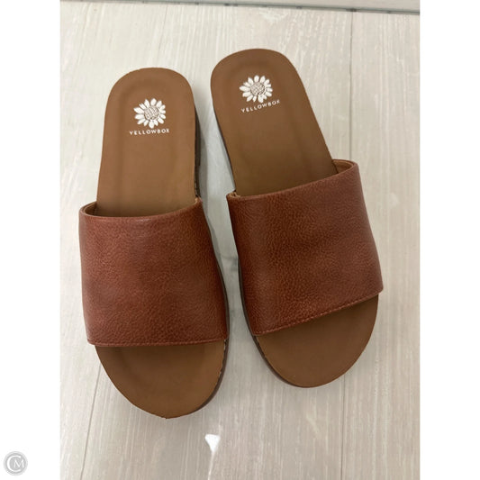 Sandals Flats By Yellow Box In Brown, Size: 7