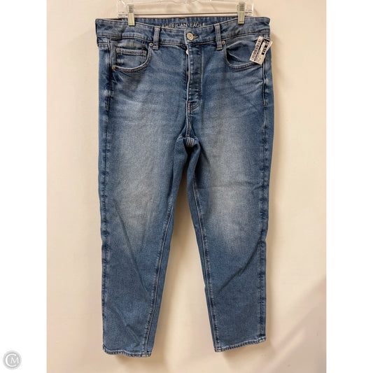 Jeans Boyfriend By American Eagle In Blue Denim, Size: 14