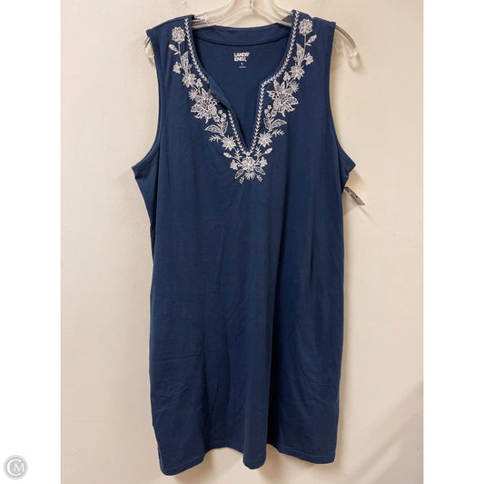 Dress Casual Midi By Lands End In Navy, Size: Xl