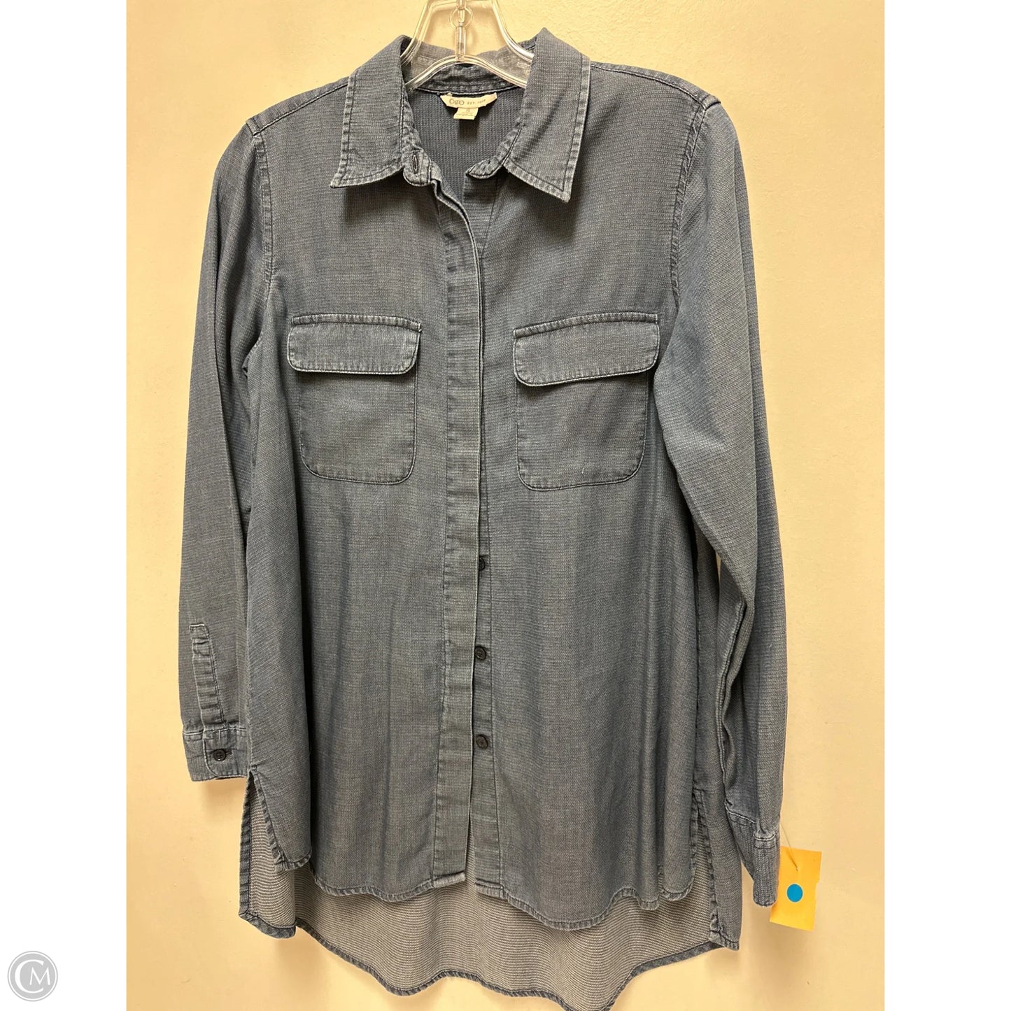 Blouse Long Sleeve By Cato In Navy, Size: S