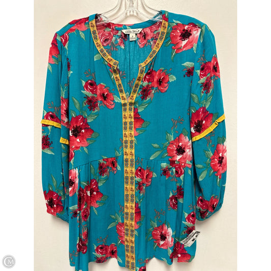 Top Long Sleeve By The Pioneer Woman In Teal, Size: S