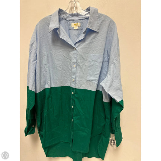 Blouse Long Sleeve By Maeve In Blue & Green, Size: Xl