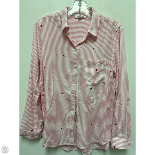 Blouse Long Sleeve By Beachlunchlounge In Pink, Size: M