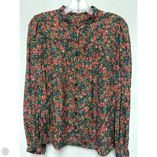 Blouse Long Sleeve By Mng In Floral Print, Size: S