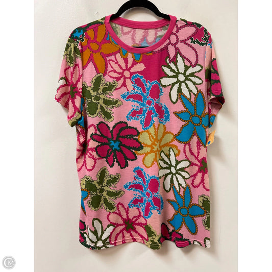 Top Short Sleeve By Clothes Mentor In Floral Print, Size: Xl