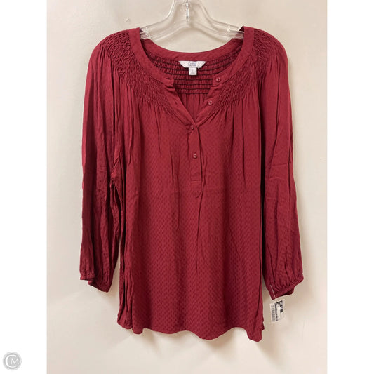 Top Long Sleeve By Croft And Barrow In Red, Size: L
