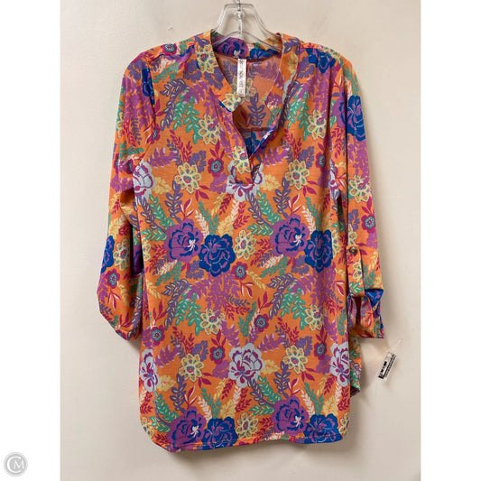 Top Long Sleeve By Dear Scarlett In Floral Print, Size: L