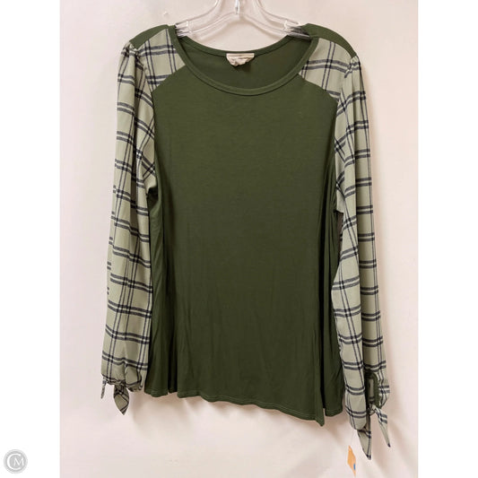 Top Long Sleeve By Betseys Boutique Shop In Green, Size: Xl