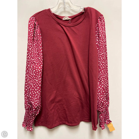 Top Long Sleeve By Betseys Boutique Shop In Red, Size: Xl
