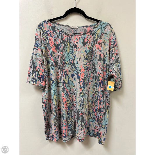 Top Short Sleeve By Clothes Mentor In Floral Print, Size: Xl