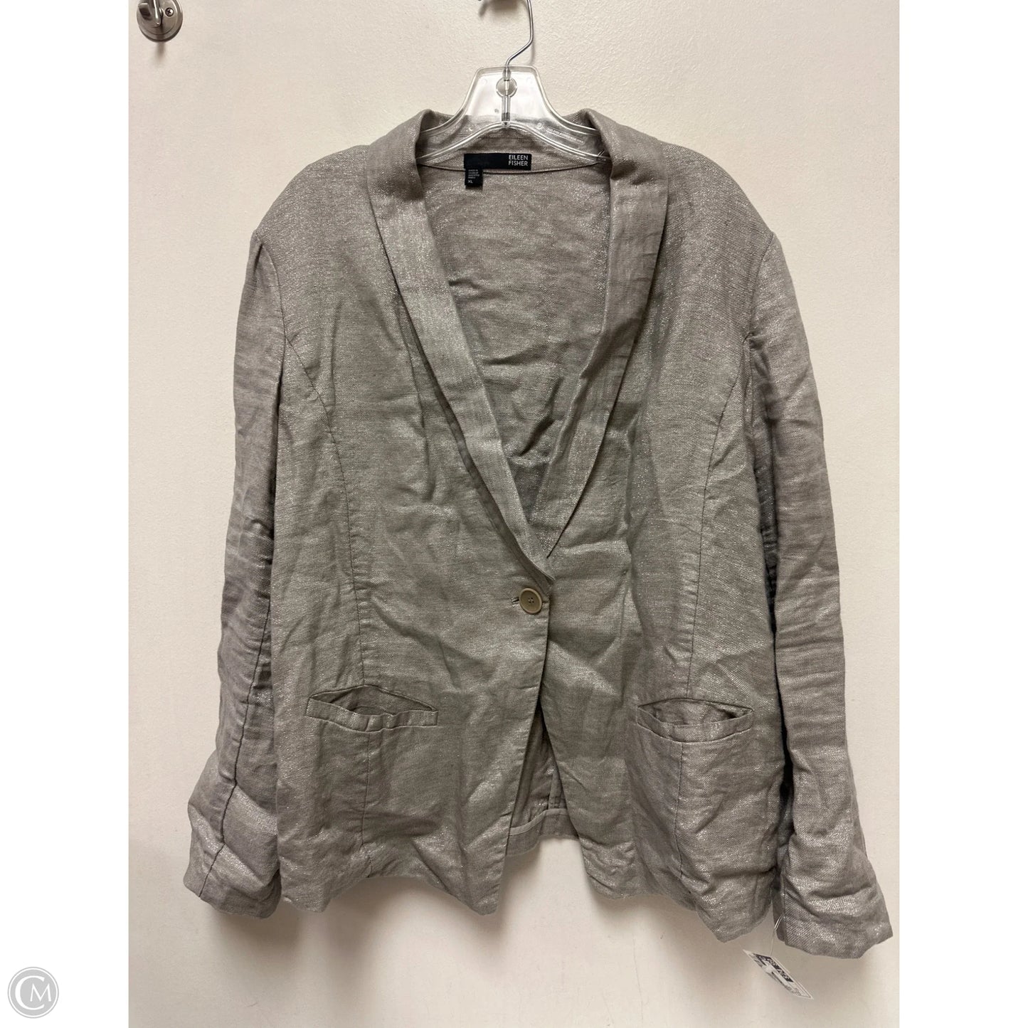 Blazer By Eileen Fisher In Silver, Size: 1x
