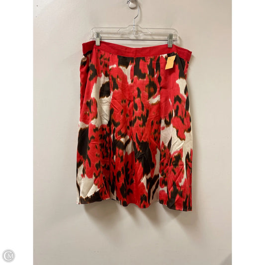 Skirt Midi By Jones New York In Brown & Red, Size: 16