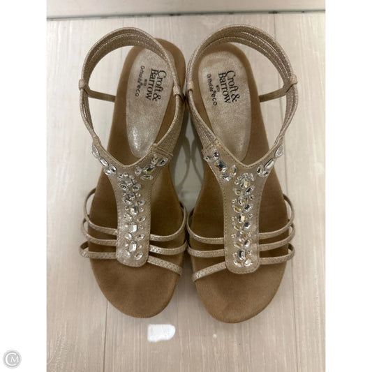 Sandals Heels Wedge By Croft And Barrow In Gold, Size: 7.5