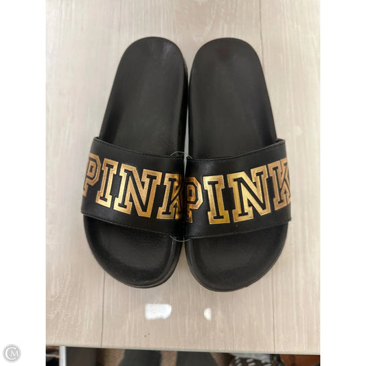 Sandals Flats By Pink In Black, Size: 8