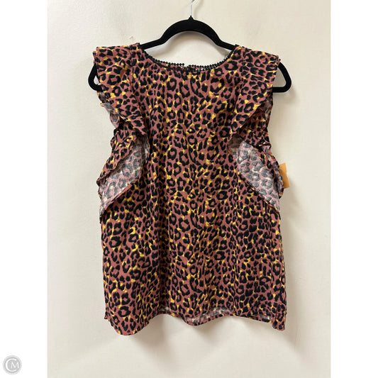 Top Short Sleeve By Loft In Animal Print, Size: M