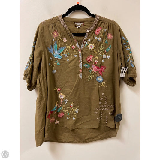 Top Short Sleeve By Johnny Was In Green, Size: M