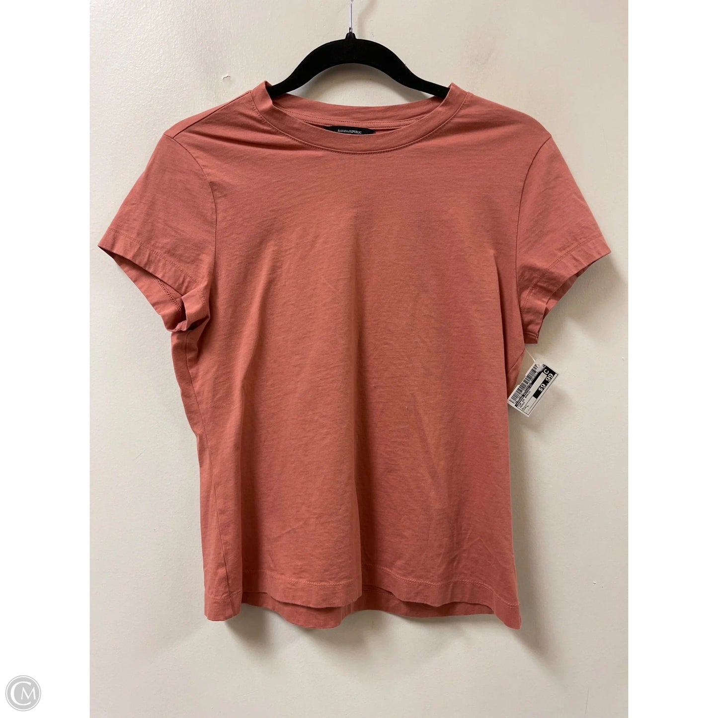 Top Short Sleeve Basic By Banana Republic In Peach, Size: L