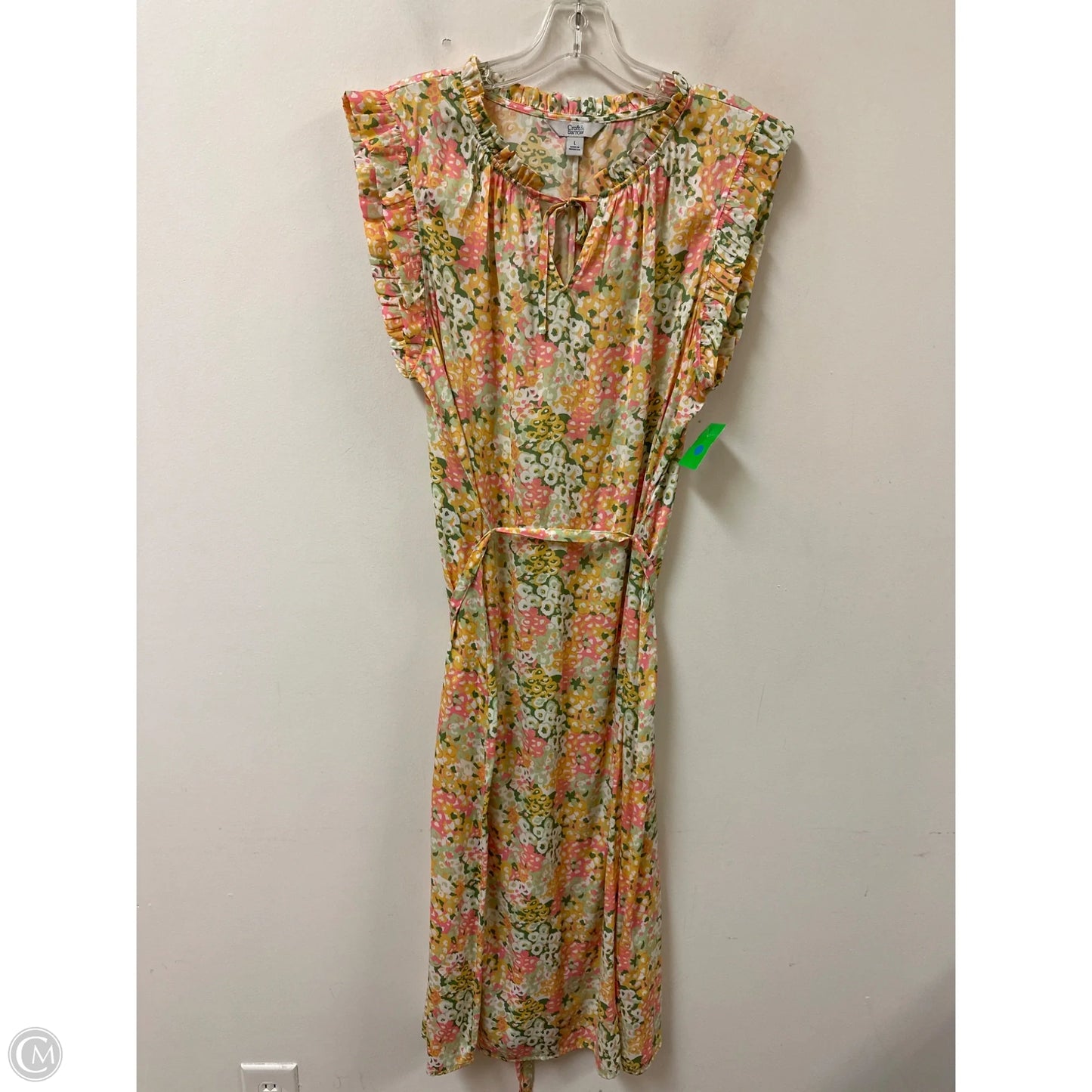Dress Casual Midi By Croft And Barrow In Floral Print, Size: L