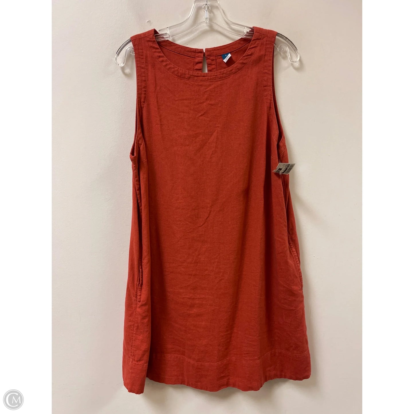 Dress Casual Midi By Old Navy In Orange, Size: L