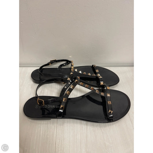 Sandals Flats By Wild Diva In Black, Size: 10