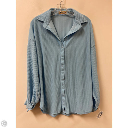 Blouse Long Sleeve By Clothes Mentor In Blue, Size: Xl