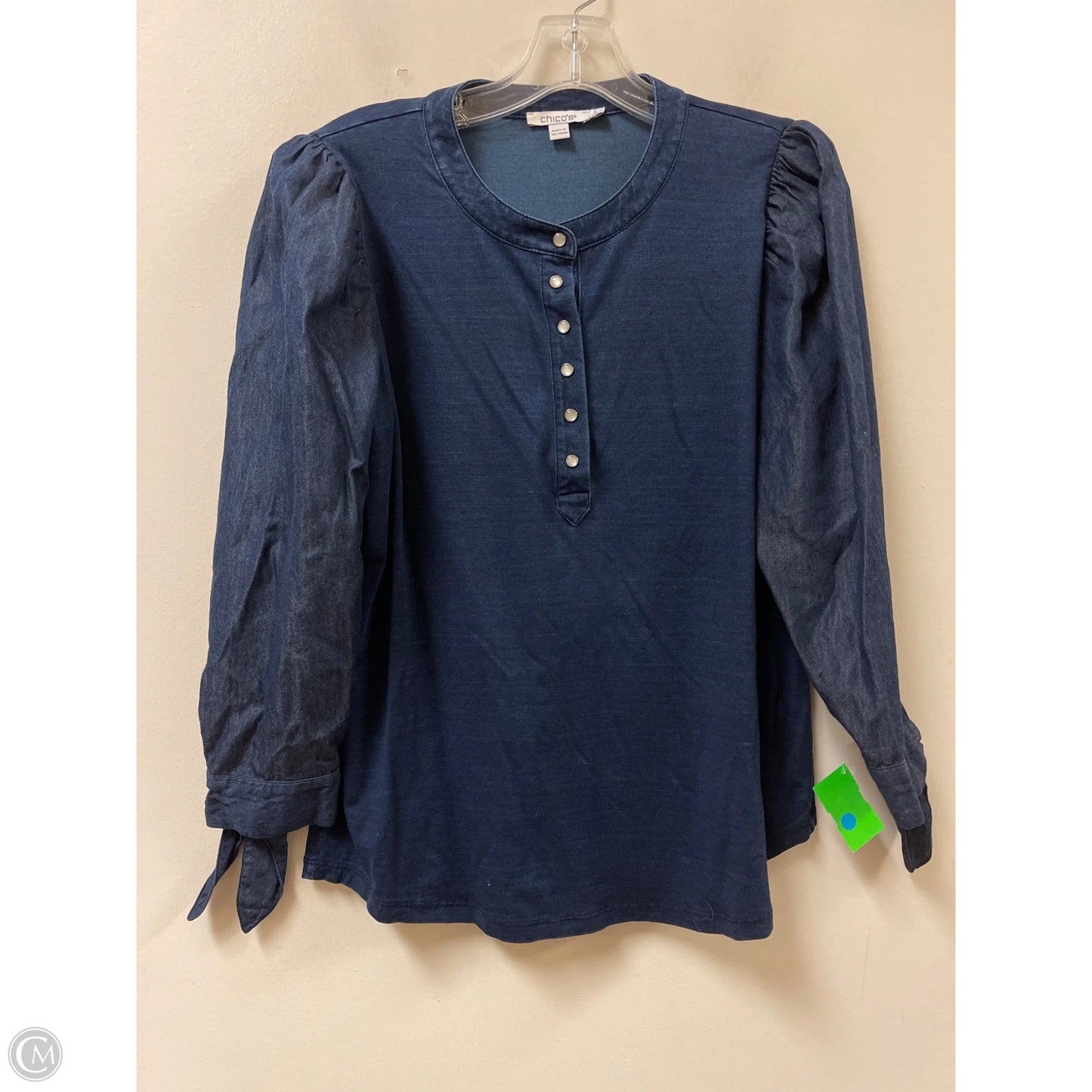 Top Long Sleeve By Chicos In Navy, Size: L