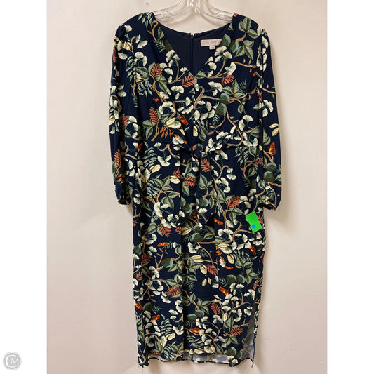 Dress Casual Midi By Loft In Navy, Size: Mp