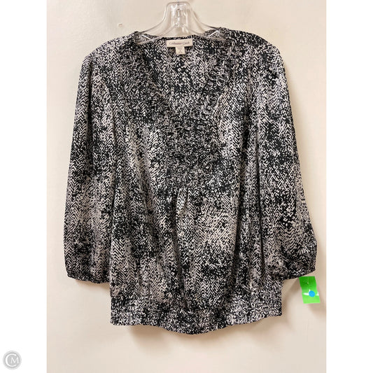 Top Long Sleeve By Coldwater Creek In Black & White, Size: M