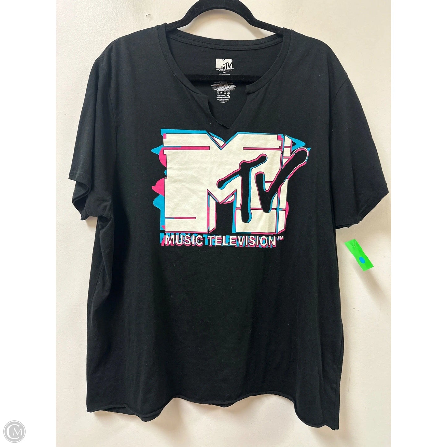 Top Short Sleeve By Clothes Mentor In Black, Size: 2x