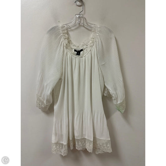 Tunic Long Sleeve By Style And Company In White, Size: 1x