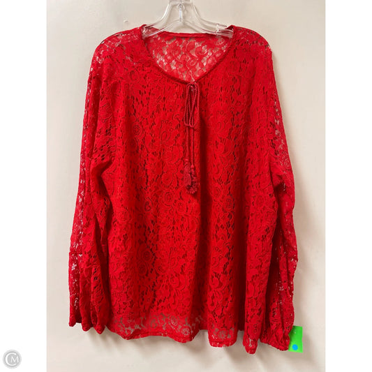 Top Long Sleeve By Clothes Mentor In Red, Size: Xl