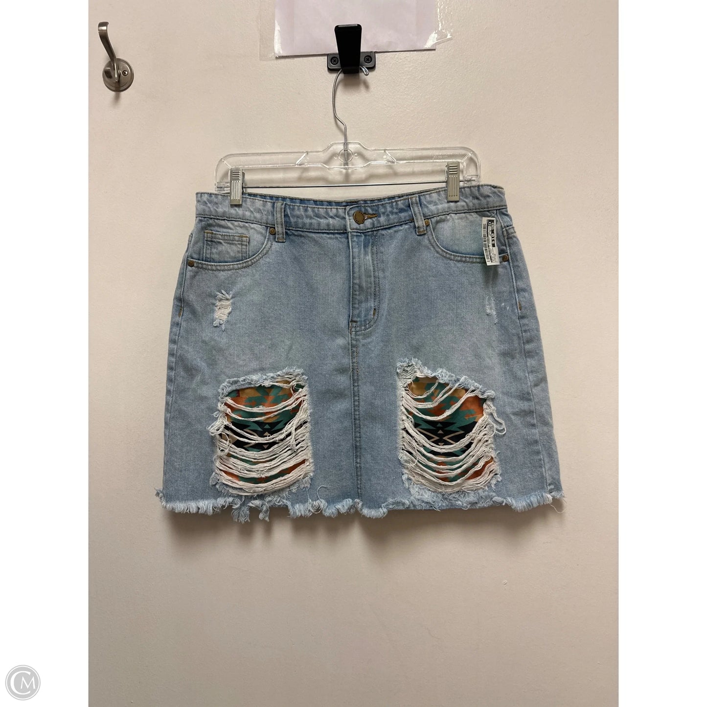 Skirt Mini & Short By Clothes Mentor In Blue Denim, Size: 16