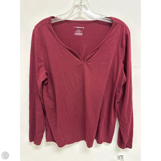 Top Long Sleeve By Liz Claiborne In Red, Size: M