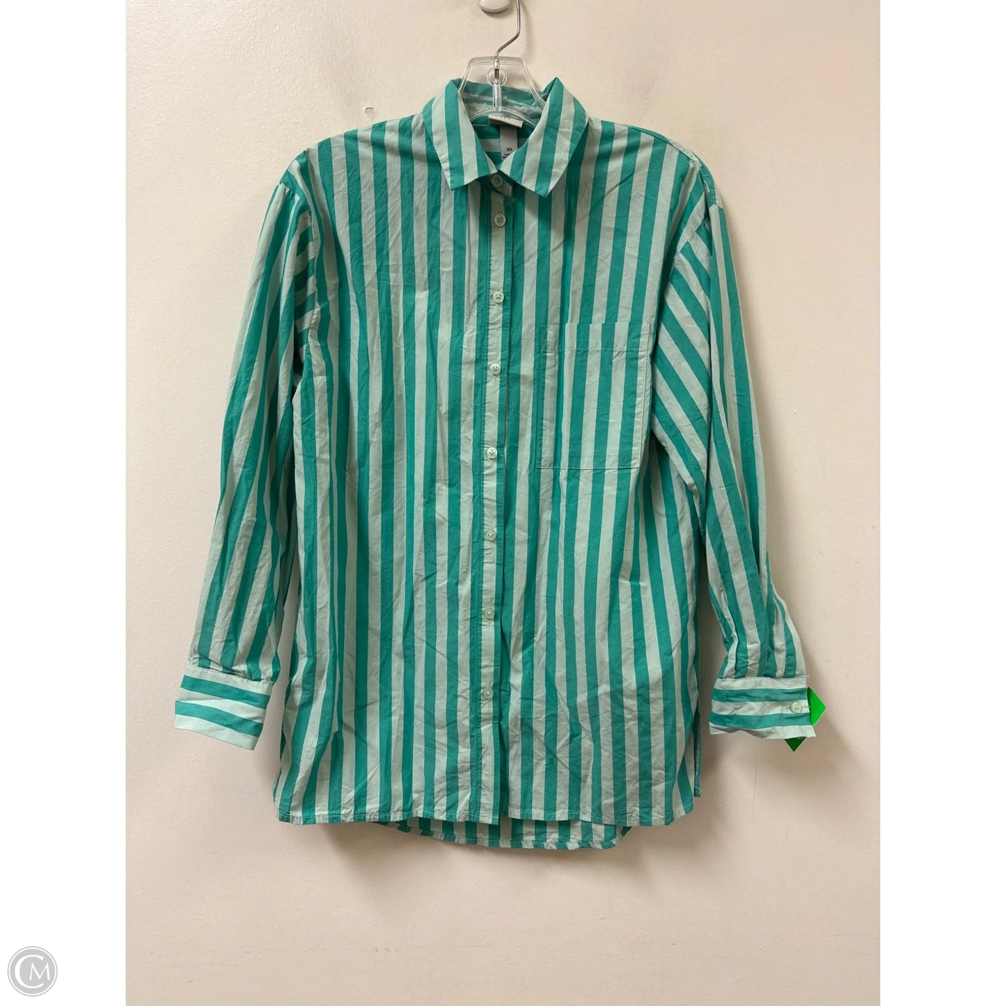 Blouse Long Sleeve By A New Day In Green, Size: Xs