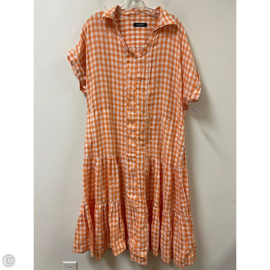 Dress Casual Midi By Lauren By Ralph Lauren In Checkered Pattern, Size: Xl