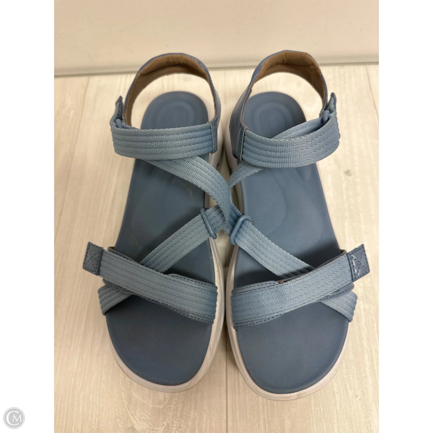 Sandals Flats By Aetrex In Blue, Size: 9.5