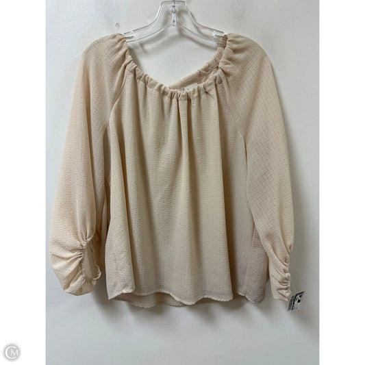 Top Long Sleeve By A New Day In Cream, Size: L