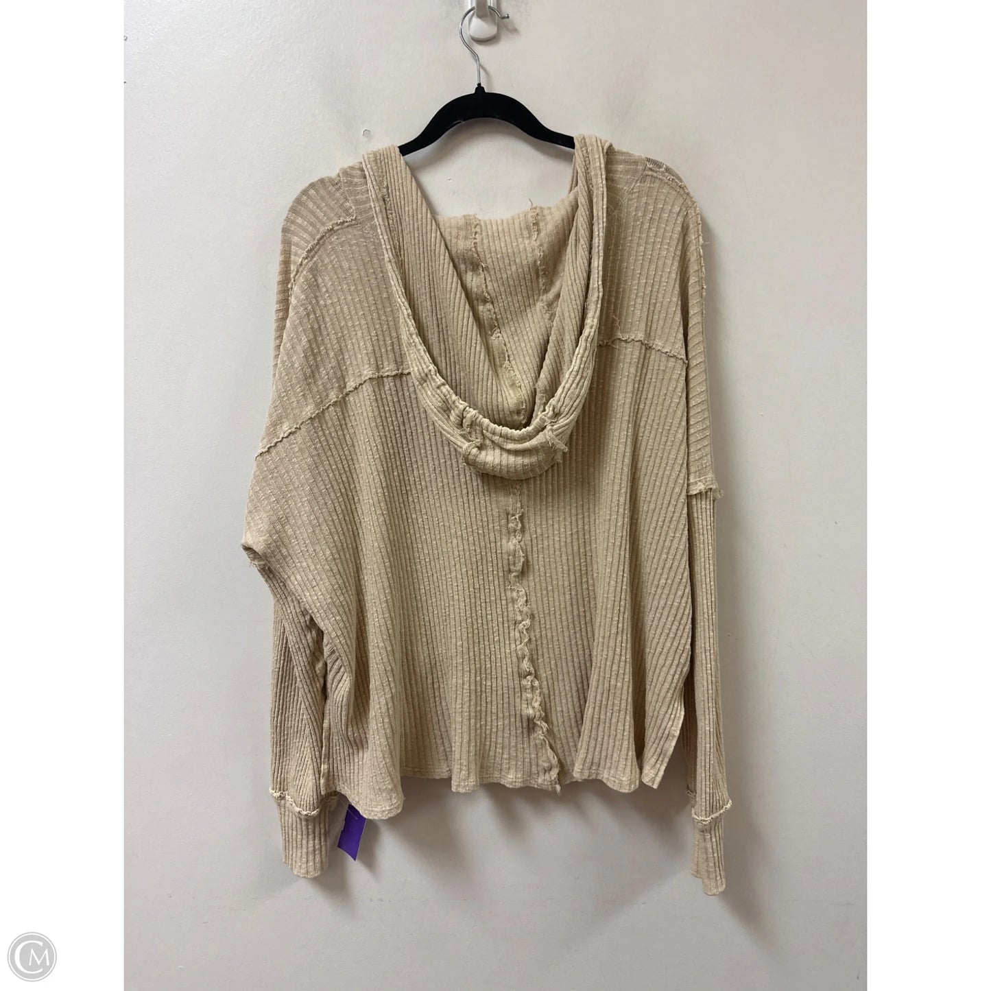Sweatshirt Hoodie By Easel In Cream, Size: M