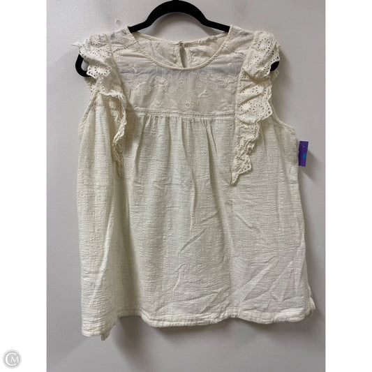 Top Sleeveless By Oddi In Cream, Size: 2x