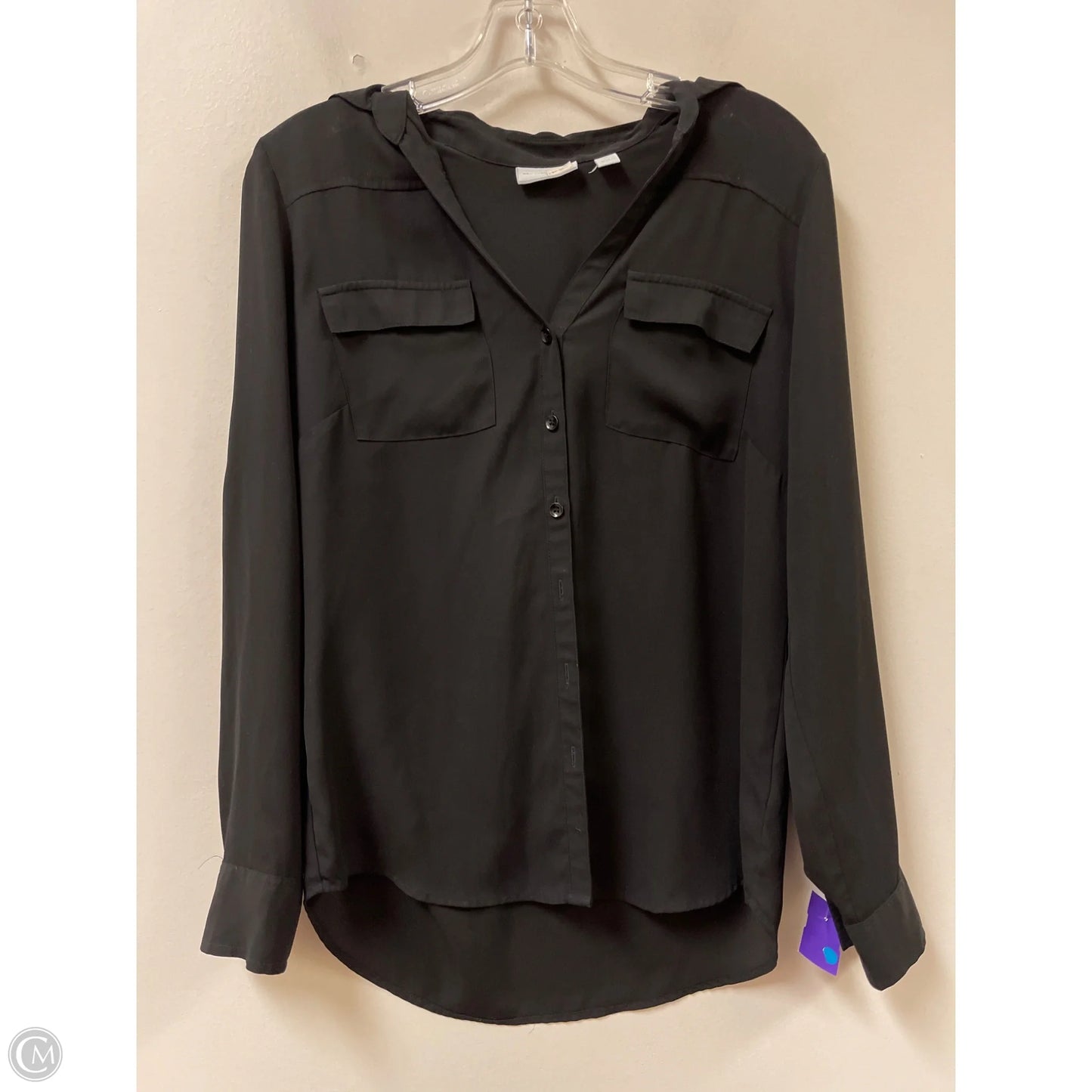 Blouse Long Sleeve By New York And Co In Black, Size: S