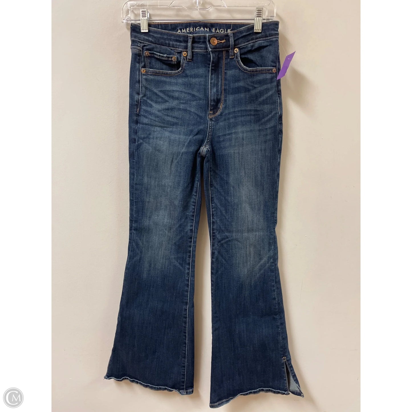 Pants Wide Leg By American Eagle In Blue Denim, Size: 4