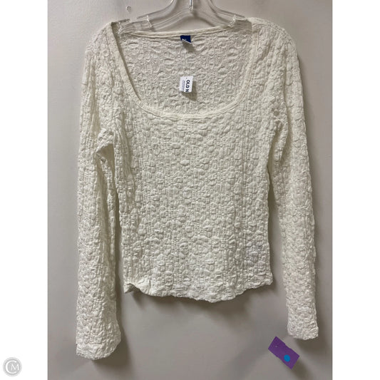 Top Long Sleeve By Old Navy In White, Size: M