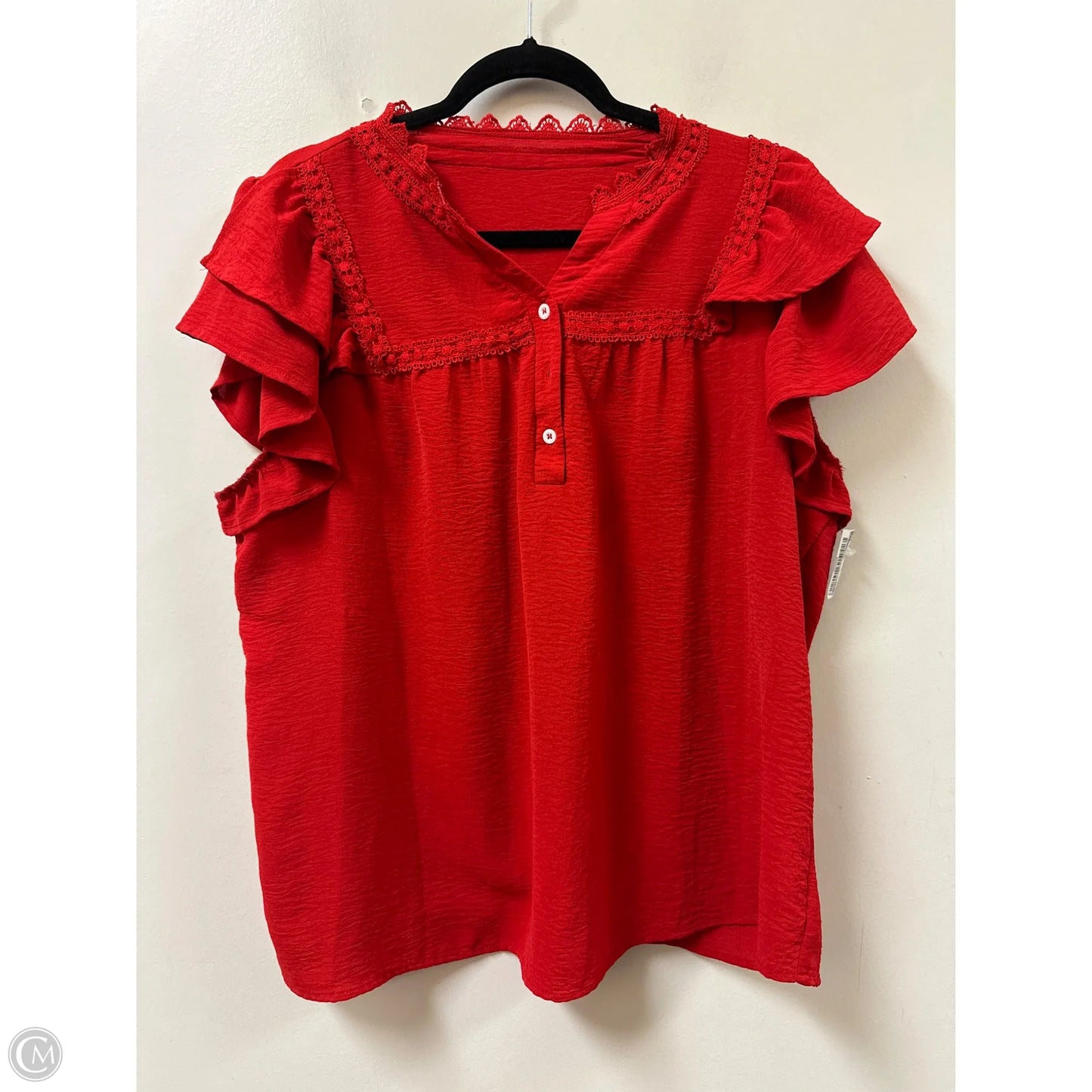 Top Short Sleeve By Clothes Mentor In Red, Size: 1x