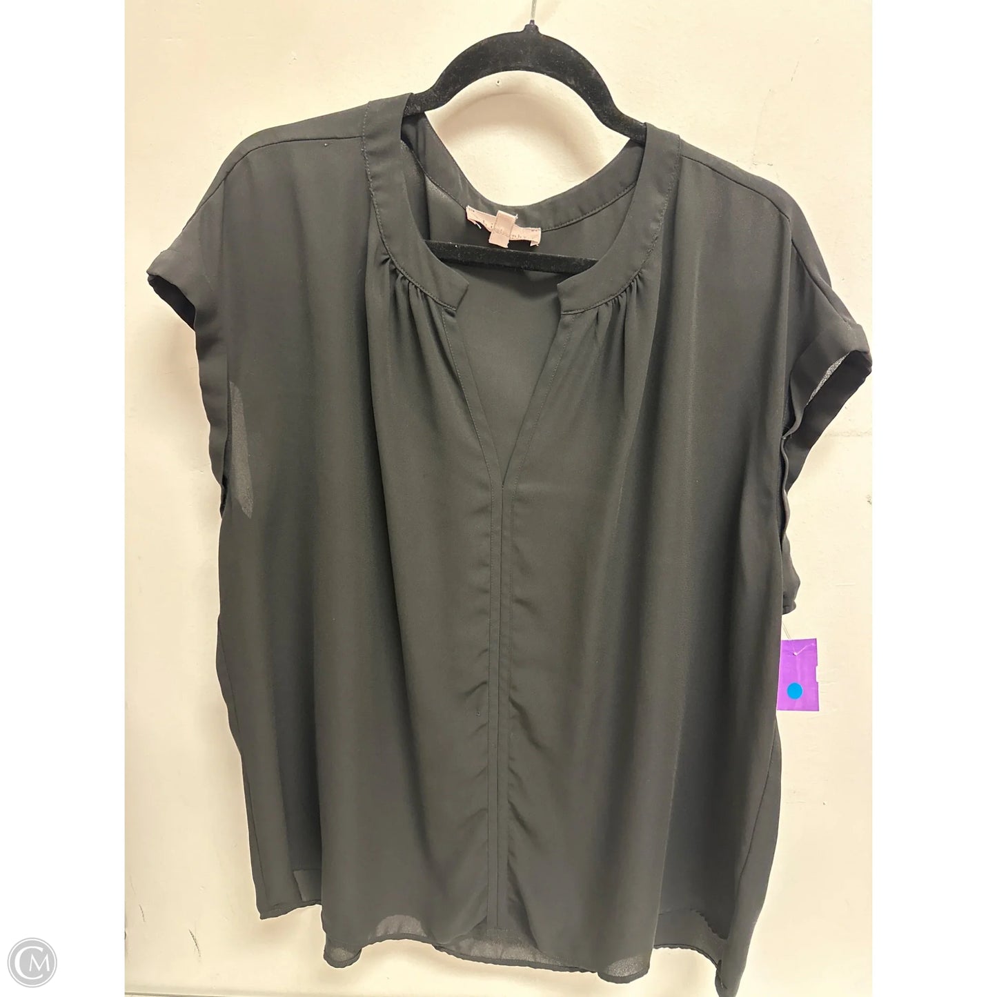 Top Short Sleeve By Philosophy In Black, Size: 2x