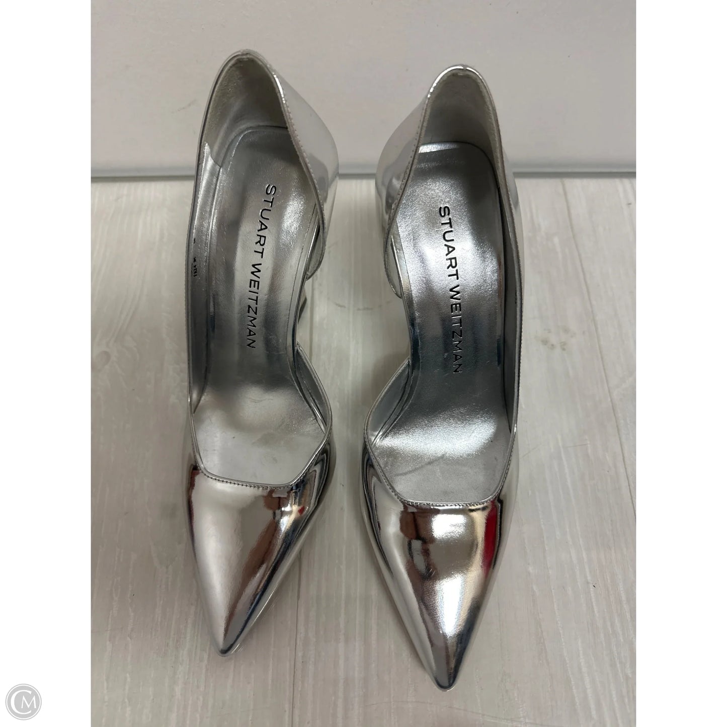 Shoes Designer By Stuart Weitzman In Silver, Size: 6