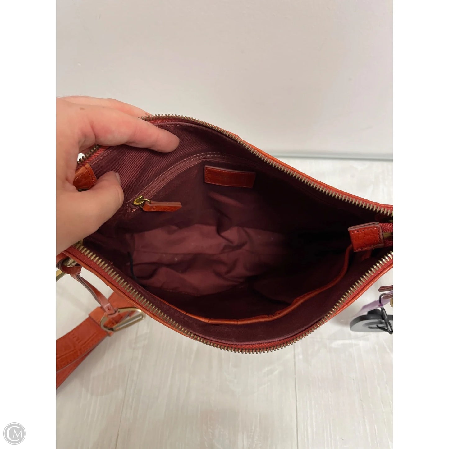 Handbag Leather By Margot, Size: Medium