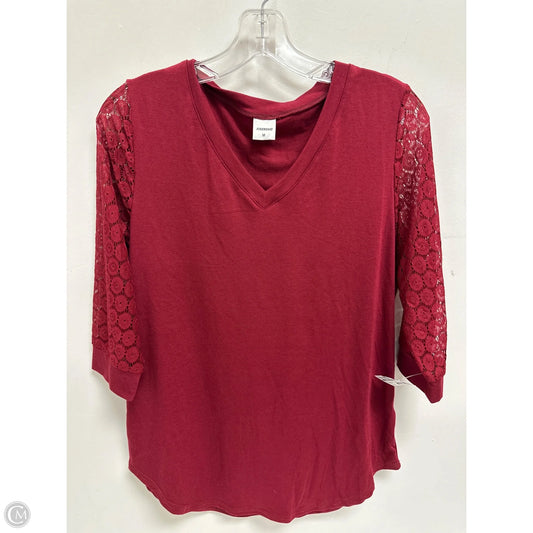 Top 3/4 Sleeve By Clothes Mentor In Red, Size: M