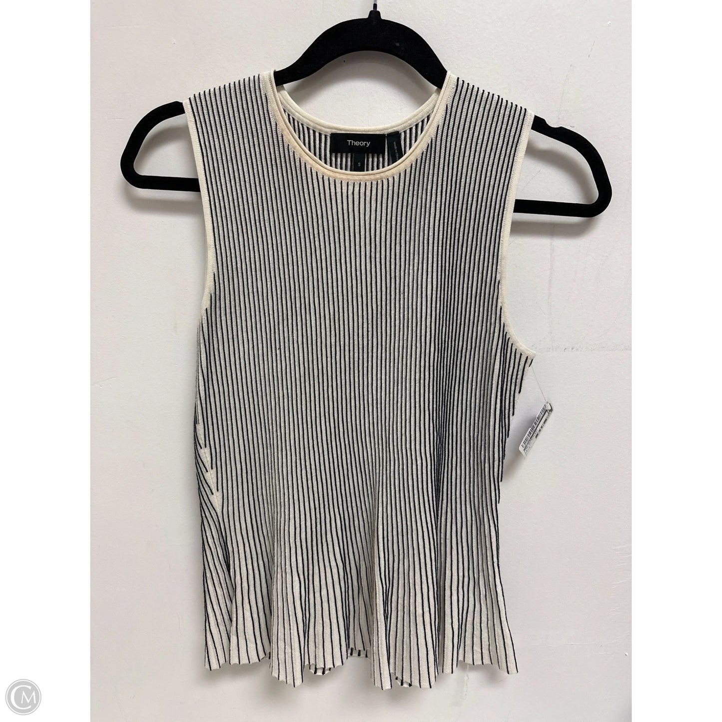 Top Sleeveless By Theory In Striped Pattern, Size: S